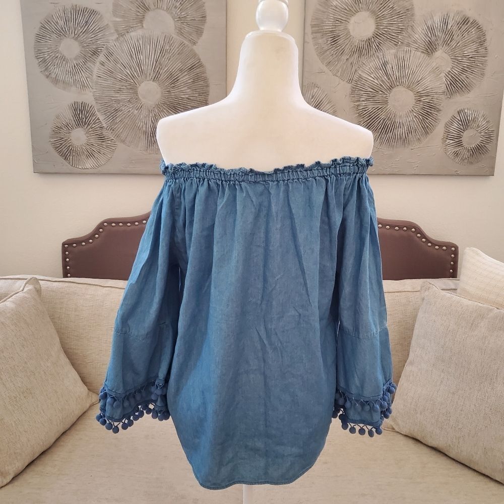 Hester & Orchard Off-Shoulder Blouse Sz Med - Picture 6 of 11